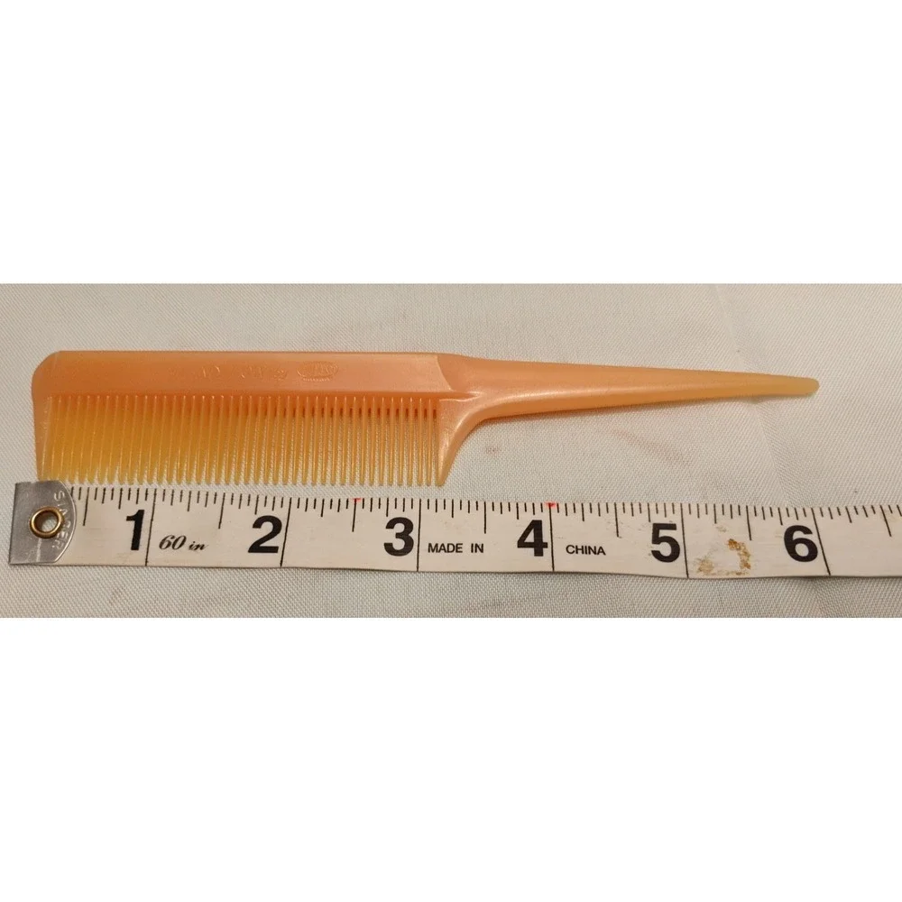Vintage Nylon By DuPont #405 Pink Rat Tail 6.5in Teasing Comb‎ USA Made